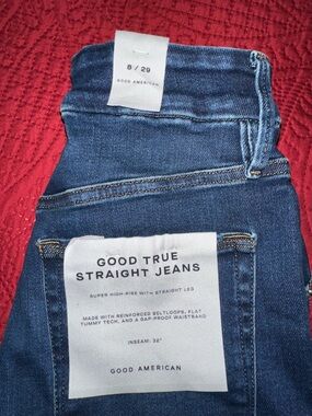 New Good American Good True Straight Jeans size 8